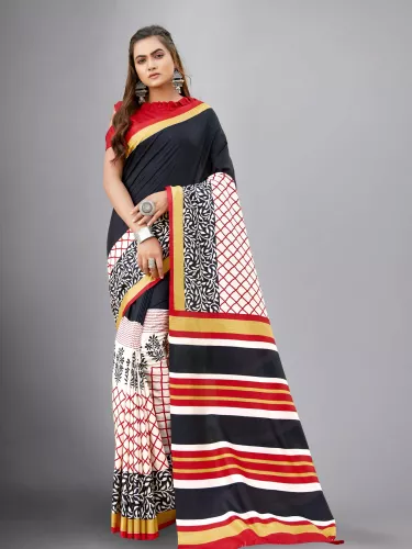 Black & Off White Coloured Beautiful Hand Block printed Women Daily/Pa –  Royskart