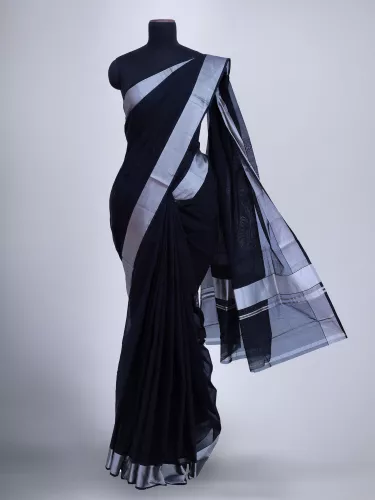 Kaitharikada Kerala 100% Cotton Saree with Black kara and Kasavu in pa –  kaitharikada.com