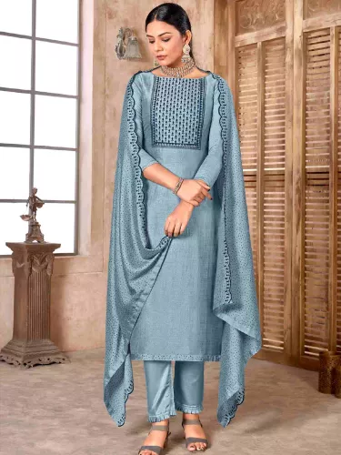 Trendy Light Ash Colour Chikankari Kurta., Jolly Silks - The Destination  Of Silks