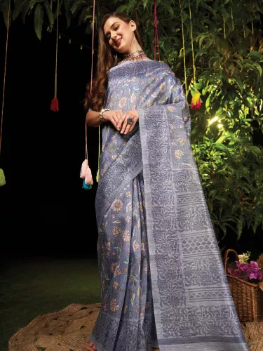 Multicolor 5.3 Meter Long Printed Light Weight And Unfadable Soft Cotton  Saree For Ladies at Best Price in Lucknow | Ridhi Creation