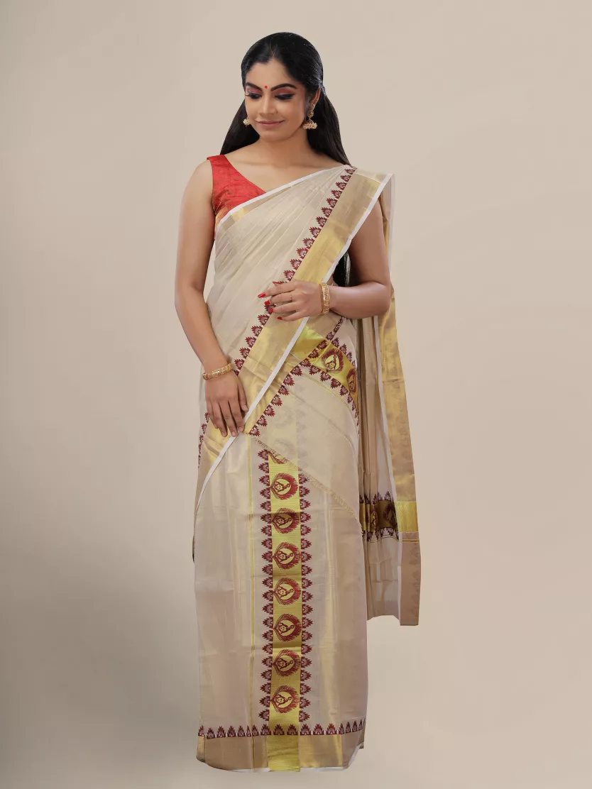 Kerala Saree Kasavu Saree Kerala Kasavu Saree Mundum Neriyathum Settu Mundu