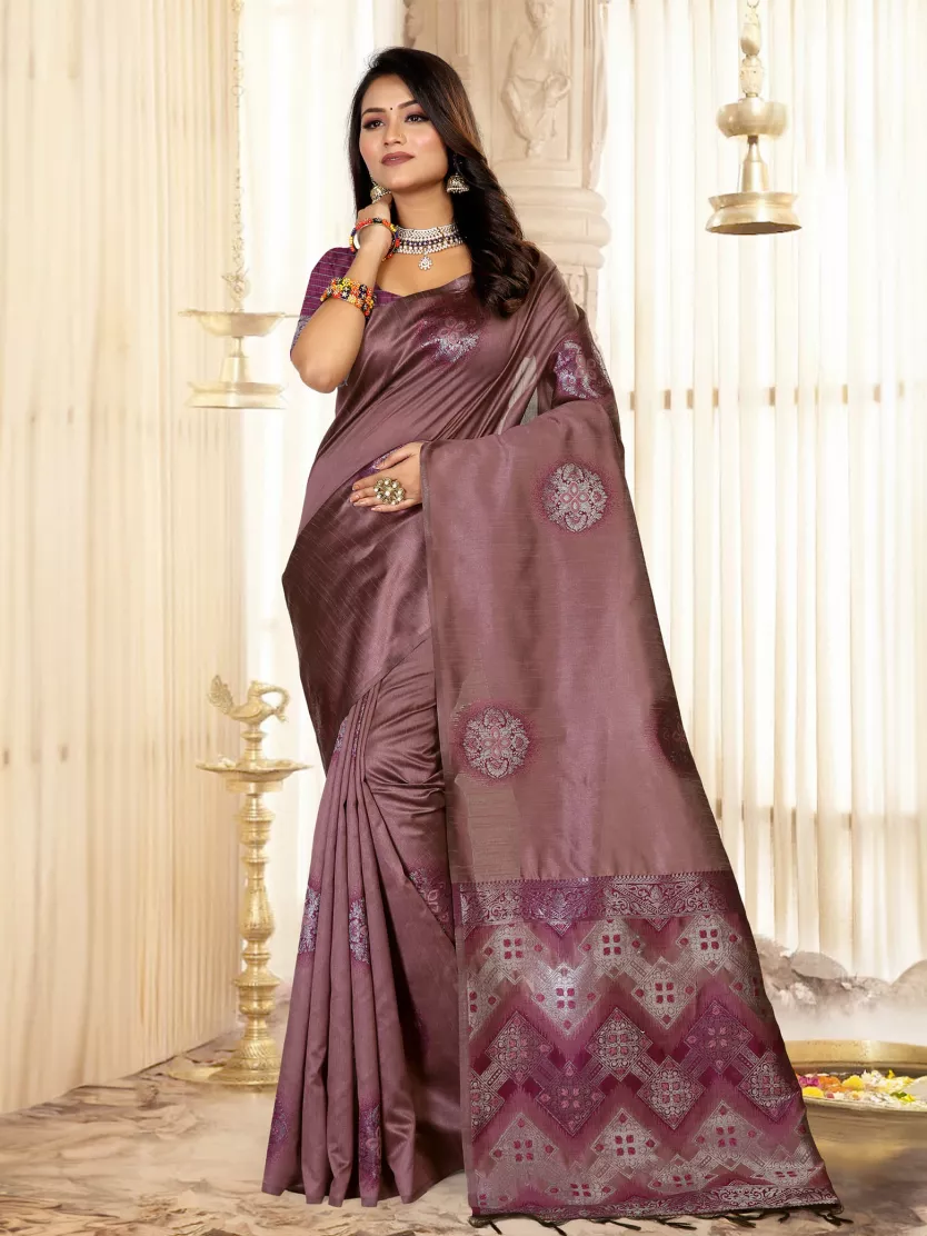 Old Rose Shimmer Saree